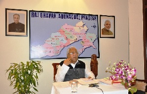 The Governor of Arunachal Pradesh Shri P.B. Acharya had a video conference with Deputy Commissioners of the District from Raj Bhavan, Itanagar on 9th May 2017.